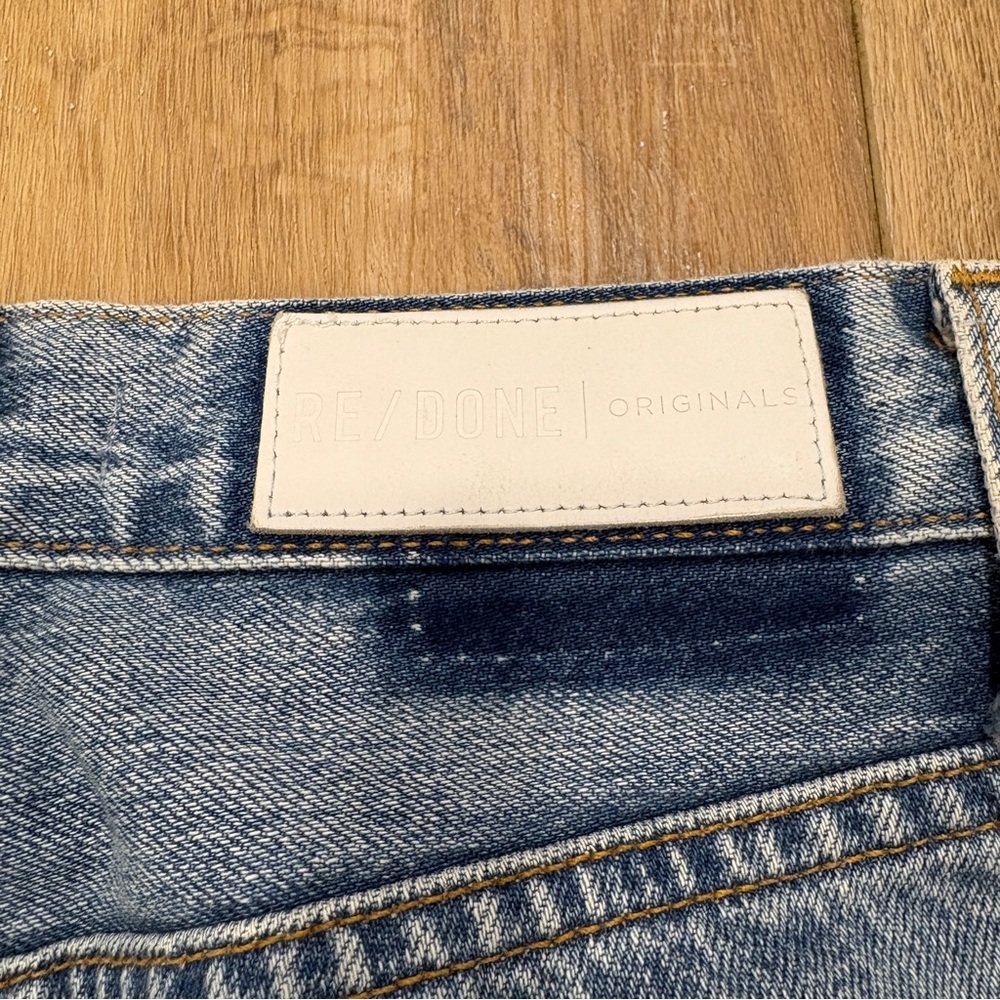 🌟RE/DONE🌟ORIGINALS HIGH RISE STRAIGHT LEG DISTRESSED JEANS LIGHT WASH SZ 24 - Picture 11 of 11